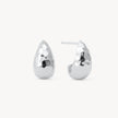 Silver Texture Puff Earrings