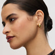 Texture Puff Earrings in Gold on model