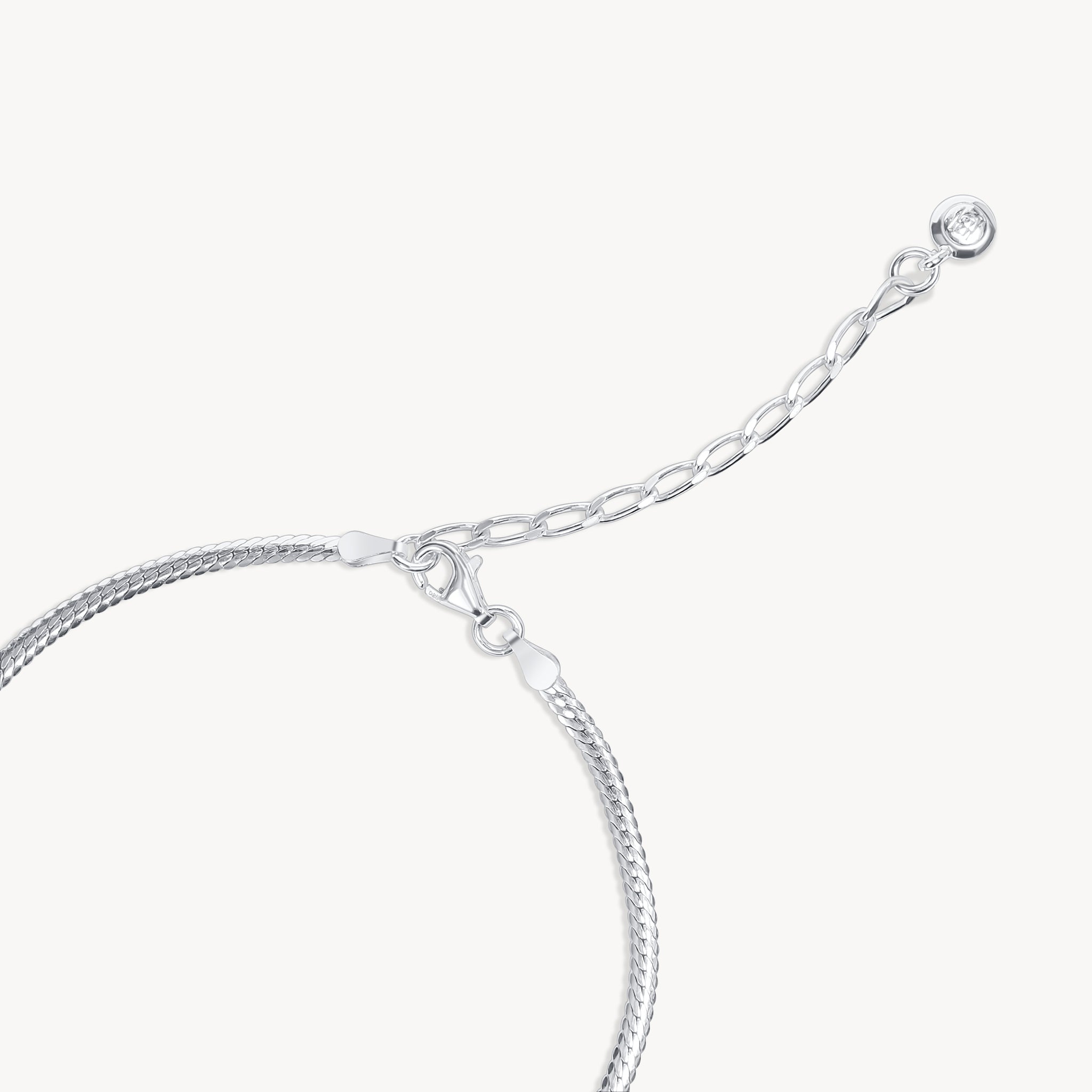 Thin Herringbone Chain Anklet Clasp