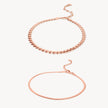 Rose Gold Heart & Herringbone Anklet Set