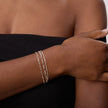 Chain Trio Strand Bracelet in Silver on model