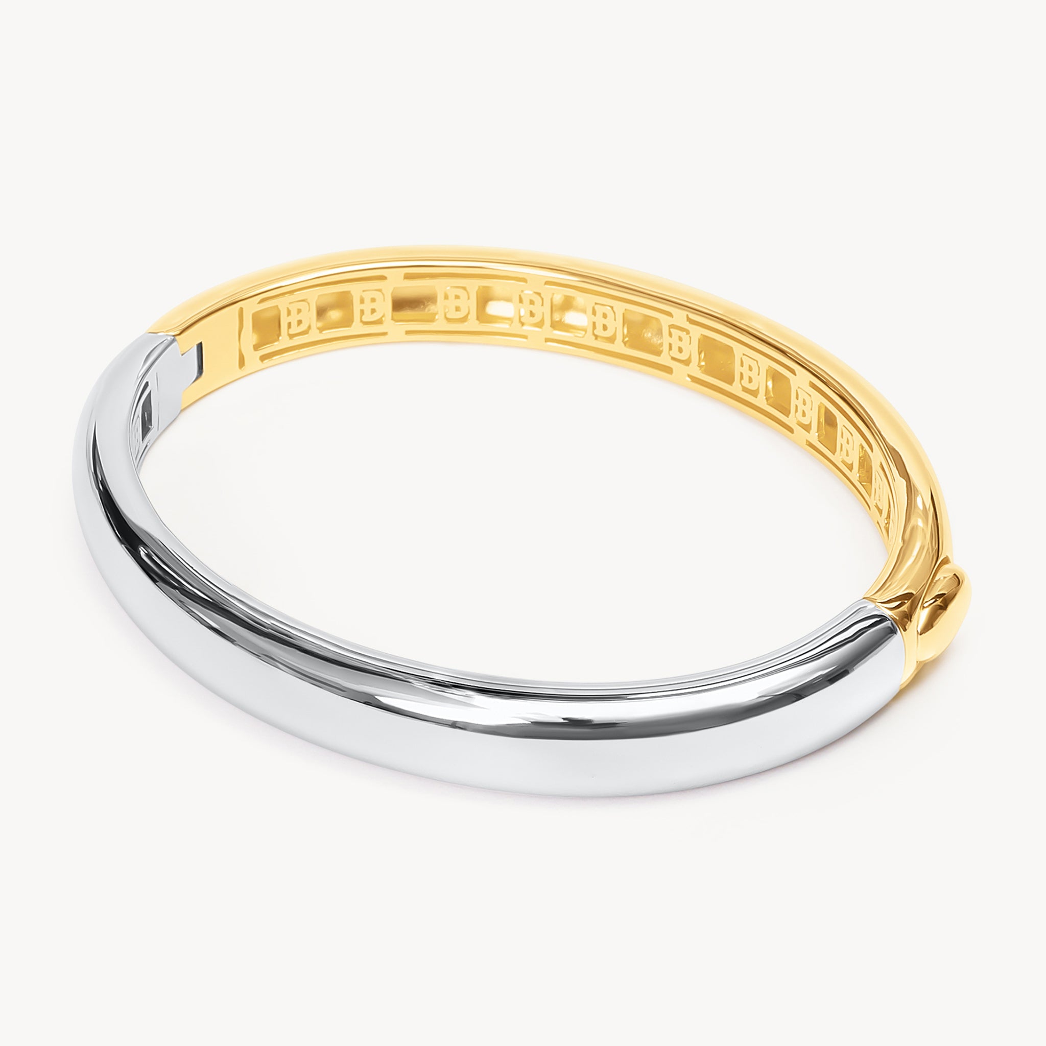 Two-Tone Bangle Bracelet Silver side