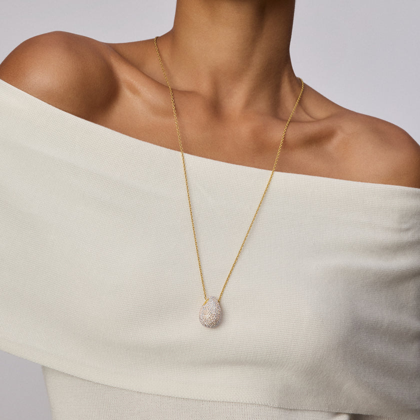 Champagne Sparkle Ultra Drop Necklace on model