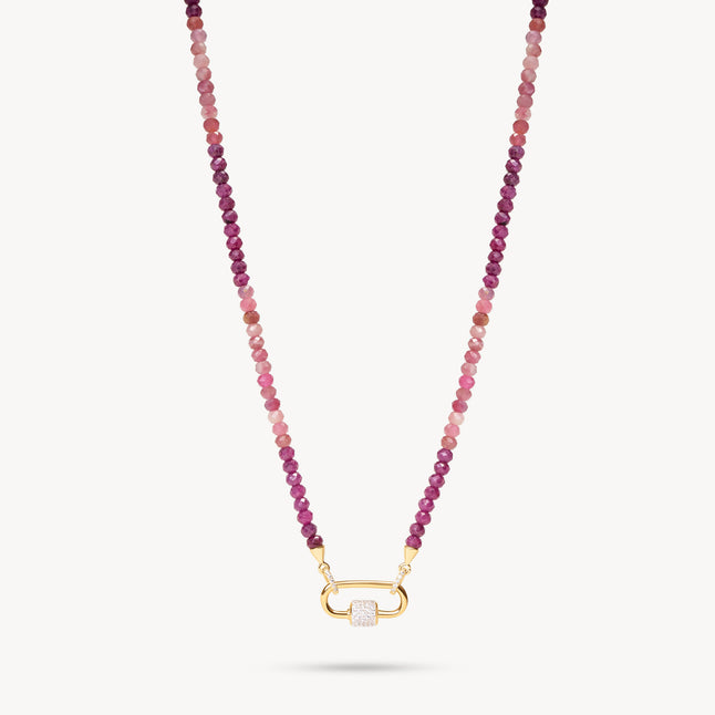 Warm Gradient Charm Base Necklace with carabiner