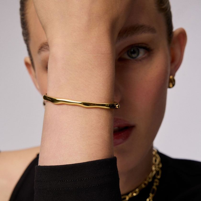 Wave Cuff Bracelet on model