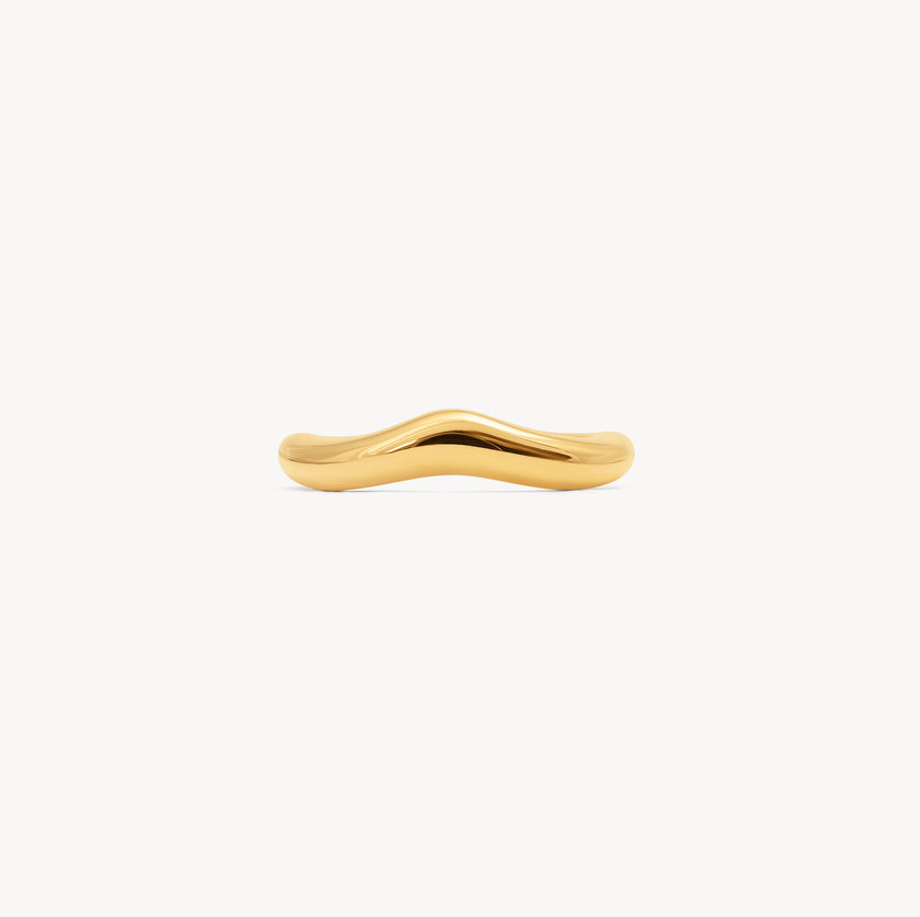 Gold Thin Wave Ring 