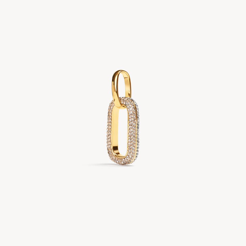 Sparkle Reversible Charm Necklace White/Soft Gold