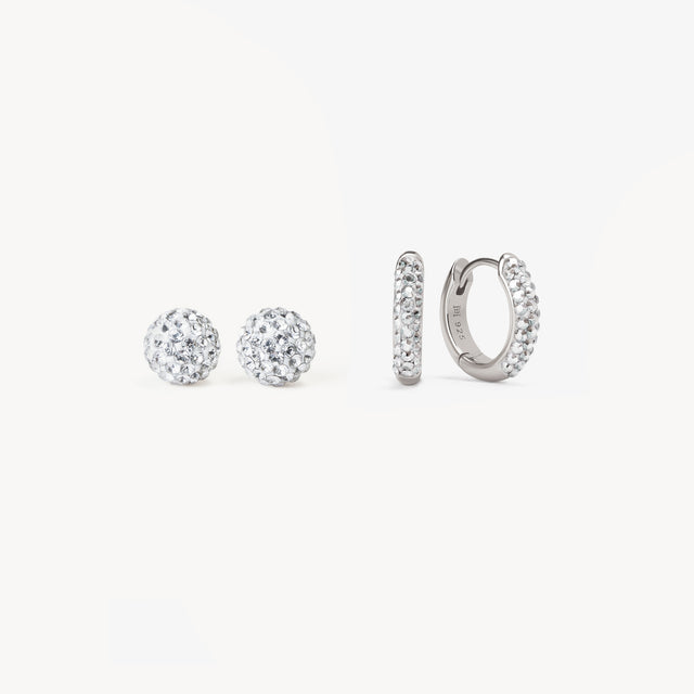 Always On Sparkle Hoops and Studs Gift Set White