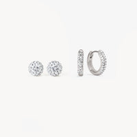 White Always On Sparkle Hoops and Studs Gift Set