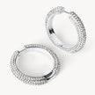 White Large Sparkle Hoop Earrings