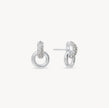 White Interlock Sparkle Earrings