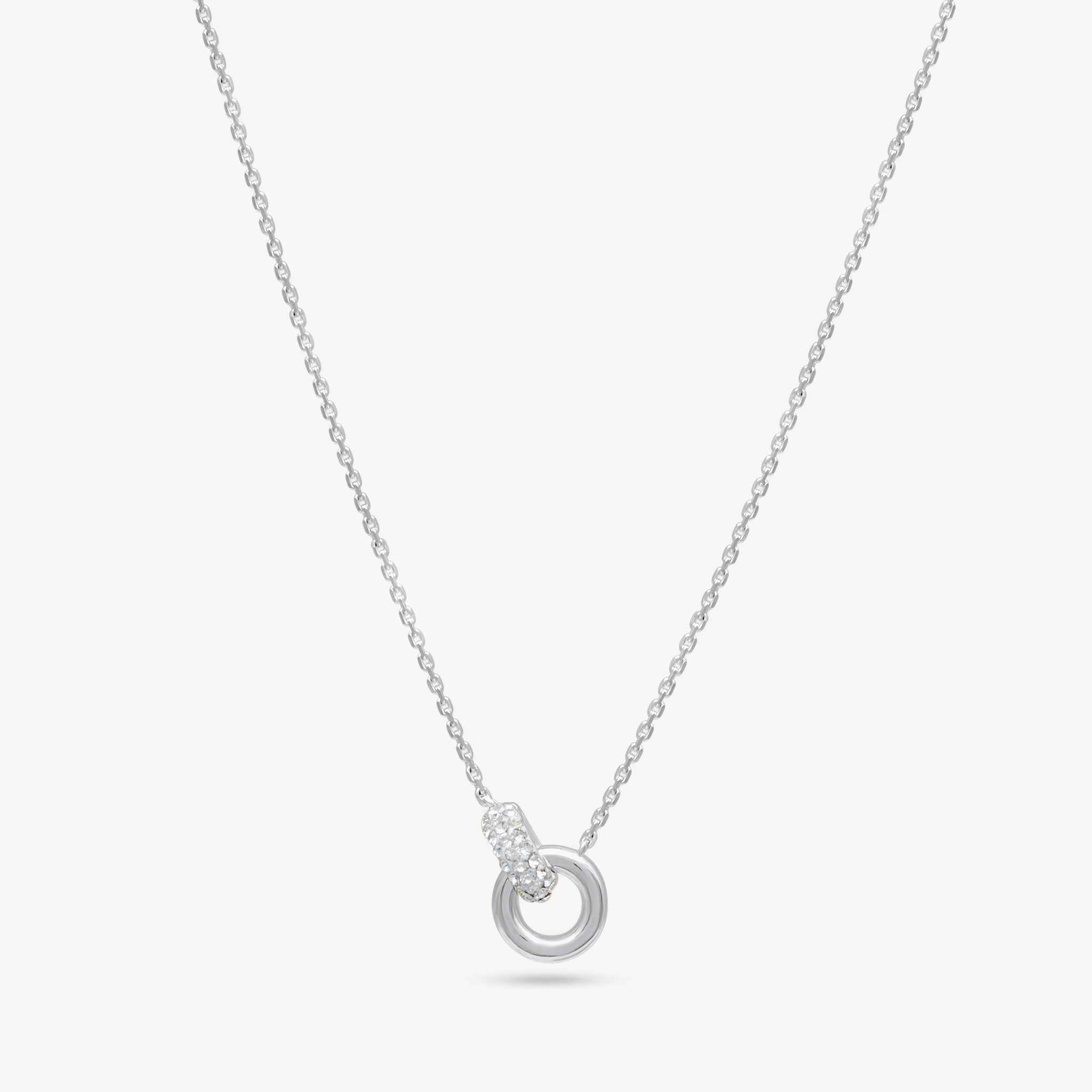White Interlock Sparkle Necklace