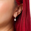 Sparkle Bezel Hoop Earrings White on model