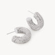 White Sparkle Chunky Hoop Earrings