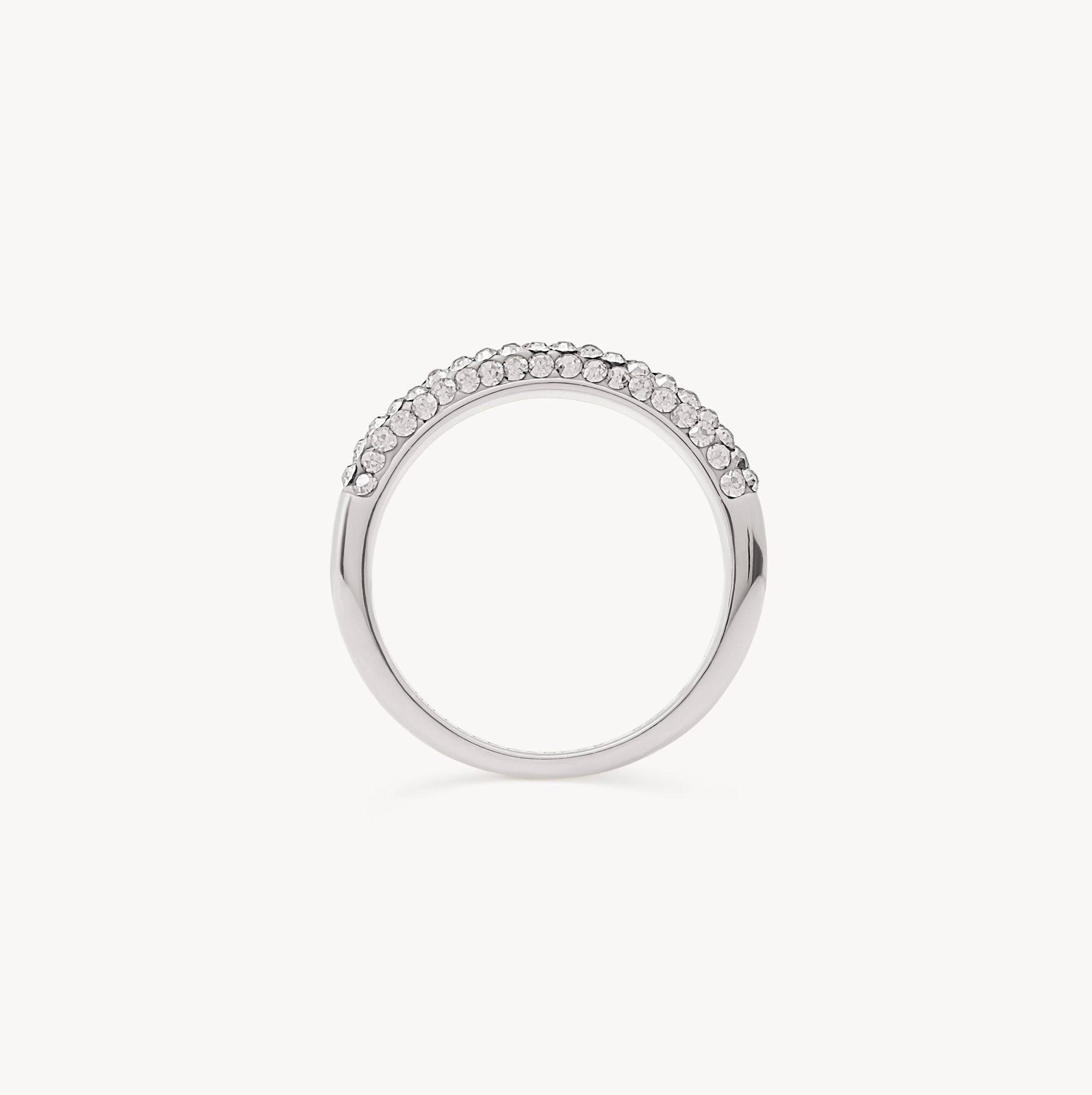 White Sparkle Stacker Ring