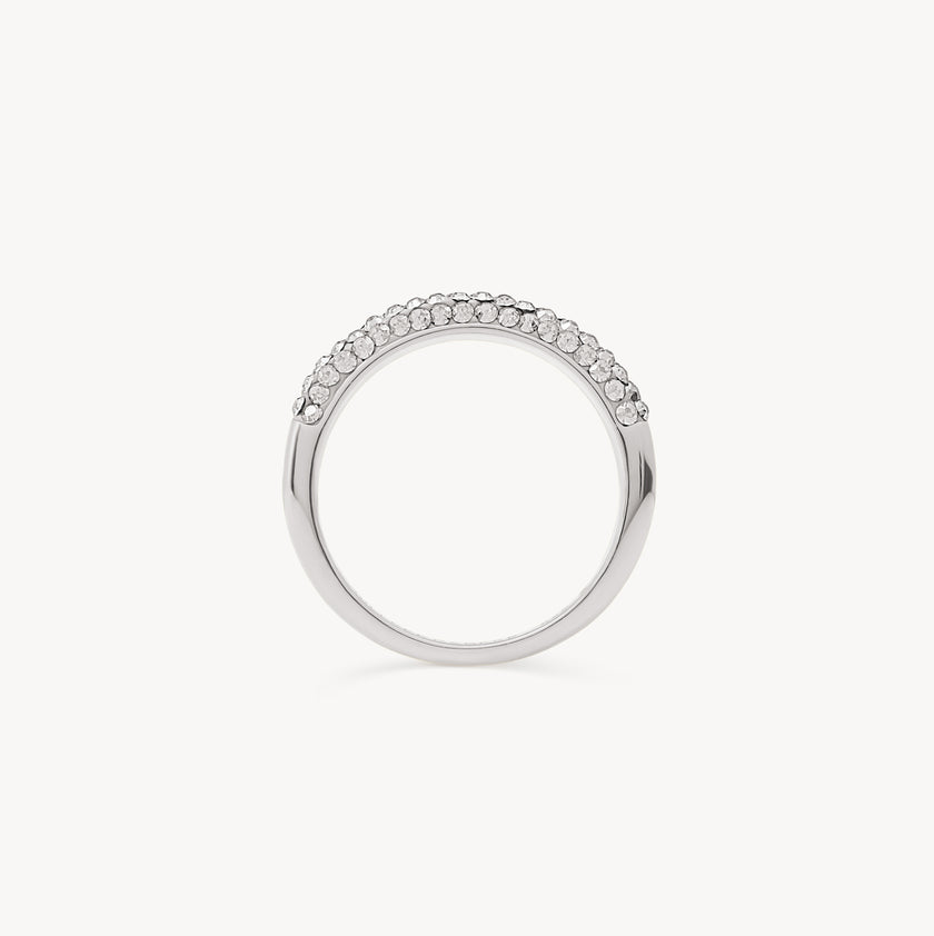 White Sparkle Stacker Ring