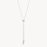 White Sparkle Bolo Tie Necklace