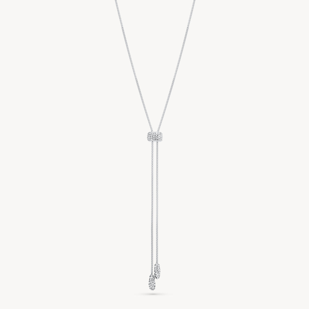 White Sparkle Bolo Tie Necklace