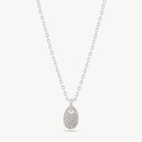 White Sparkle Pebble Necklace