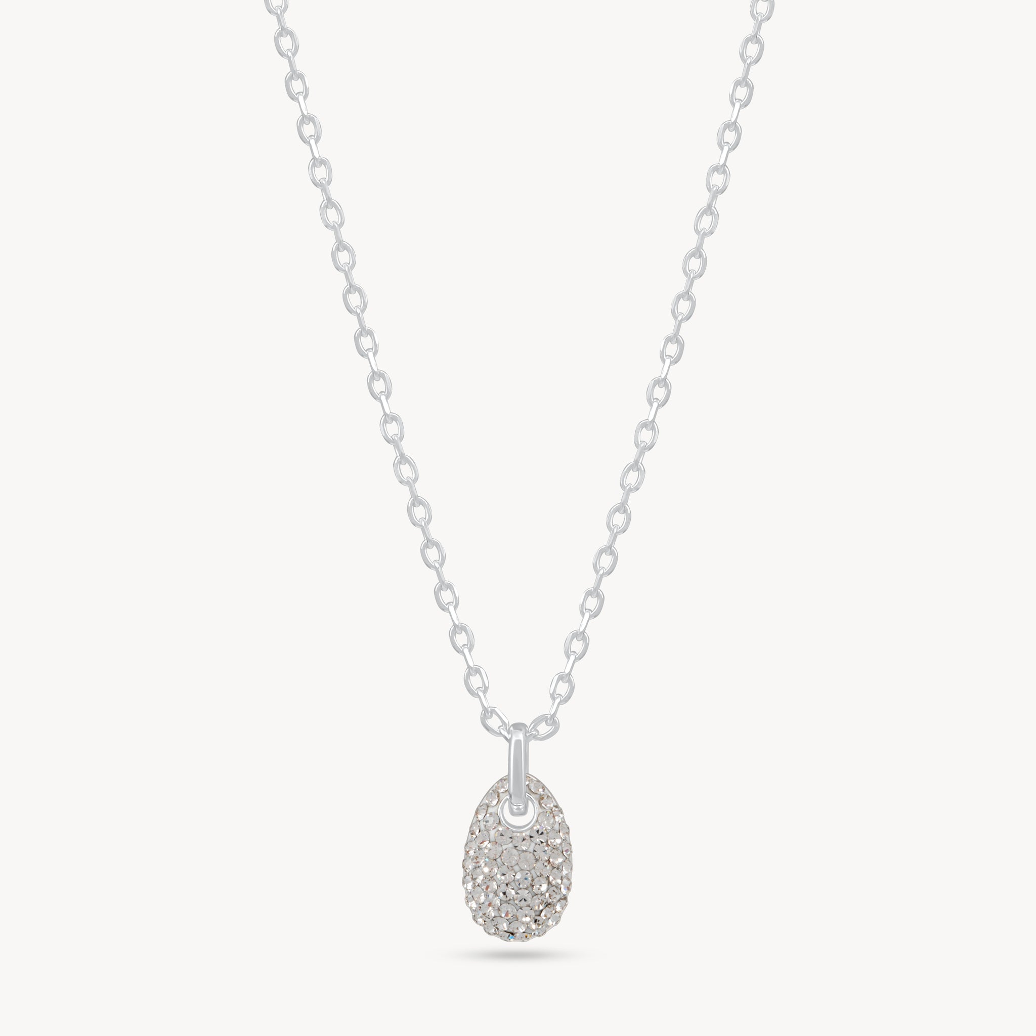 White Sparkle Pebble Necklace