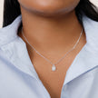 White Sparkle Pebble Necklace on model