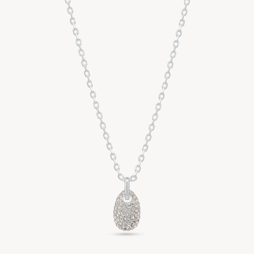 White Sparkle Pebble Necklace