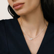 White Interlock Sparkle Necklace on model