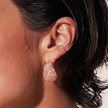 Rose Gold Dream Puff™ Sparkle Stud Earrings on model