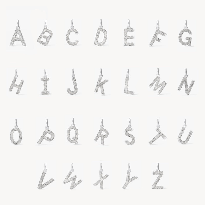 Sparkle Letter Charm