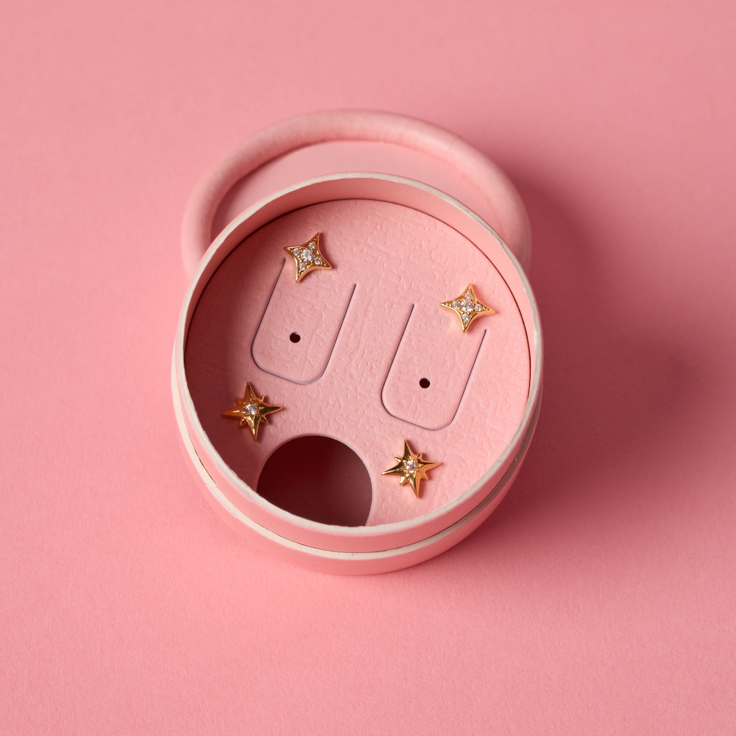 Petite Starburst Stud Earring Set in packaging