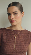 Desert Rose Sparkle Bezel Bolo Tie Necklace on model video