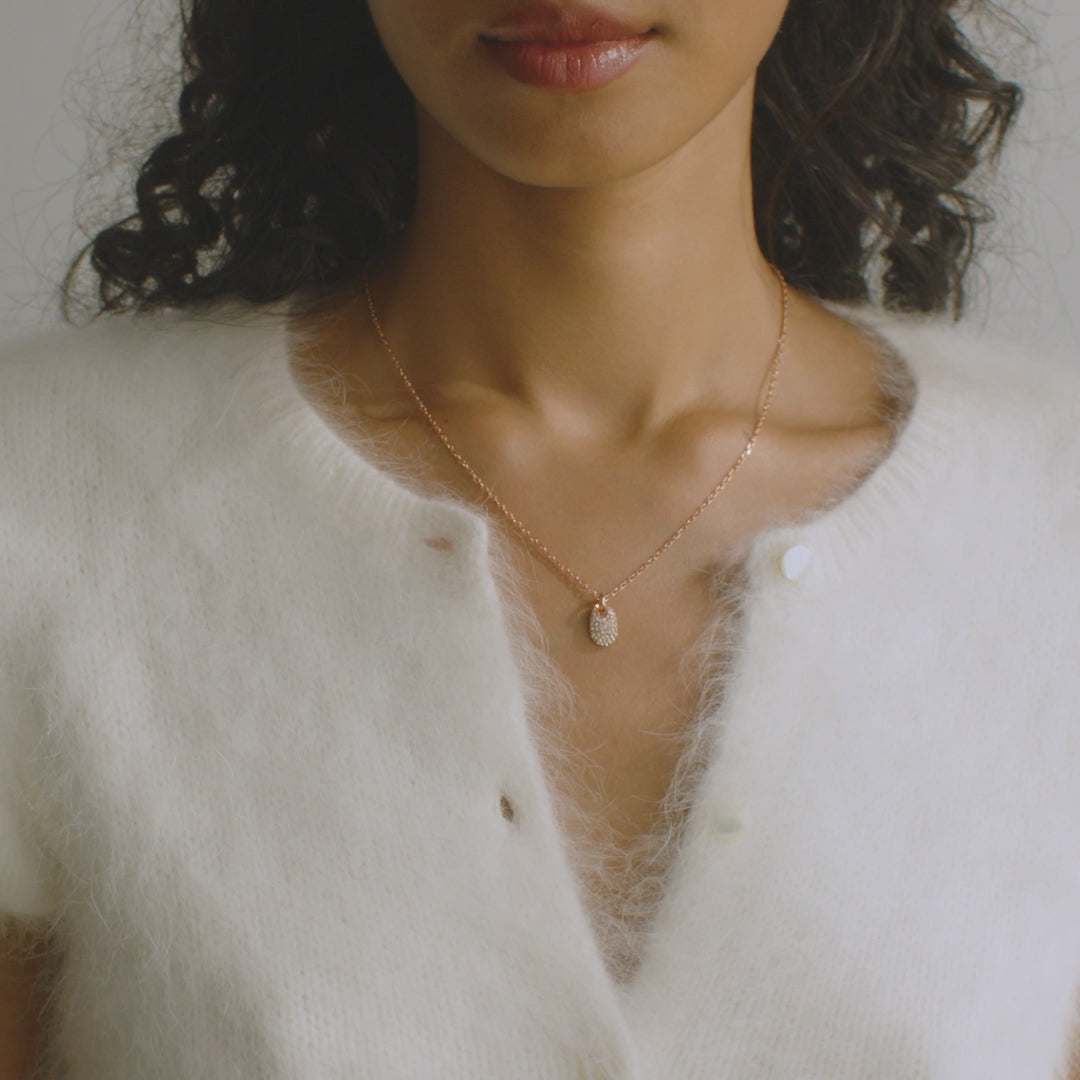 Rose Gold Sparkle Pebble Necklace video