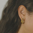 Medium Reversible Sparkle Hoop Earrings on model video
