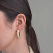 Cream Pearl Hoop Earrings on model video