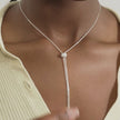 Sparkle Bolo Tie Necklace in White on model video