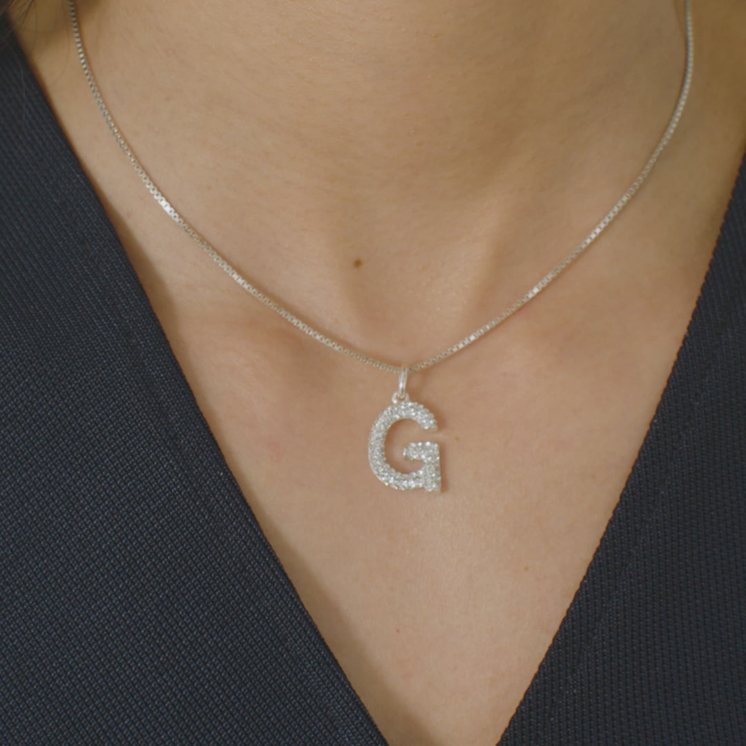 Sparkle Letter Charm and Necklace