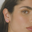 H&B Pink Sparkle Earrings Set in 6mm