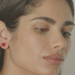 Small Red Sparkle Ball™ Stud Earrings on model video