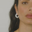 White Sparkle Chunky Hoops on model video