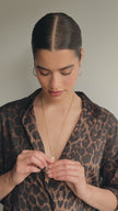Soft Gold Sparkle Bezel Bolo Tie Necklace on model video