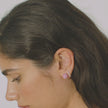 H&B Pink Sparkle Ball™ Stud Earrings in medium on model