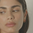Red Always On Sparkle Hoop Earrings on model video