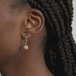 Sparkle Drop Earrings in soft gold on model