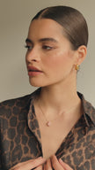 Gold Texture Puff Earrings on model