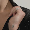 Sparkle Wave Ring on model 