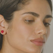 Small Red Sparkle Ball™ Stud Earrings on model video
