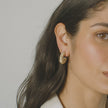 Soft Gold Sparkle Chunky Hoops on model video
