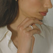White Sparkle Stacker Ring on model video