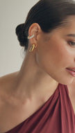 White Sparkle Ear Cuff on model