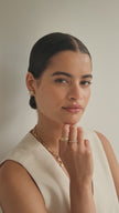 Medium Sparkle Ball Studs in Soft Gold with Small Hoop Earrings in Gold video